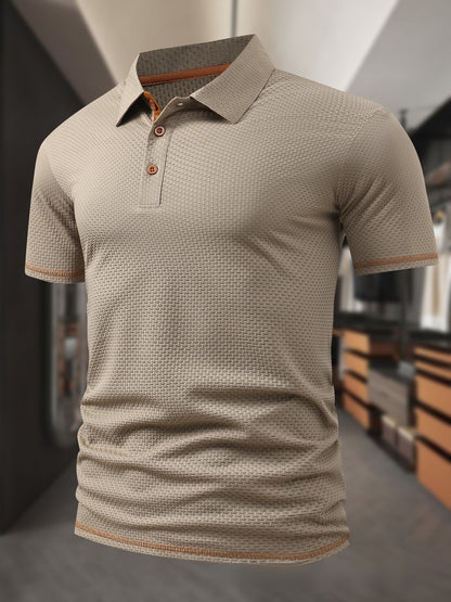 Mens Jacquard Ice Silk Polo Shirt