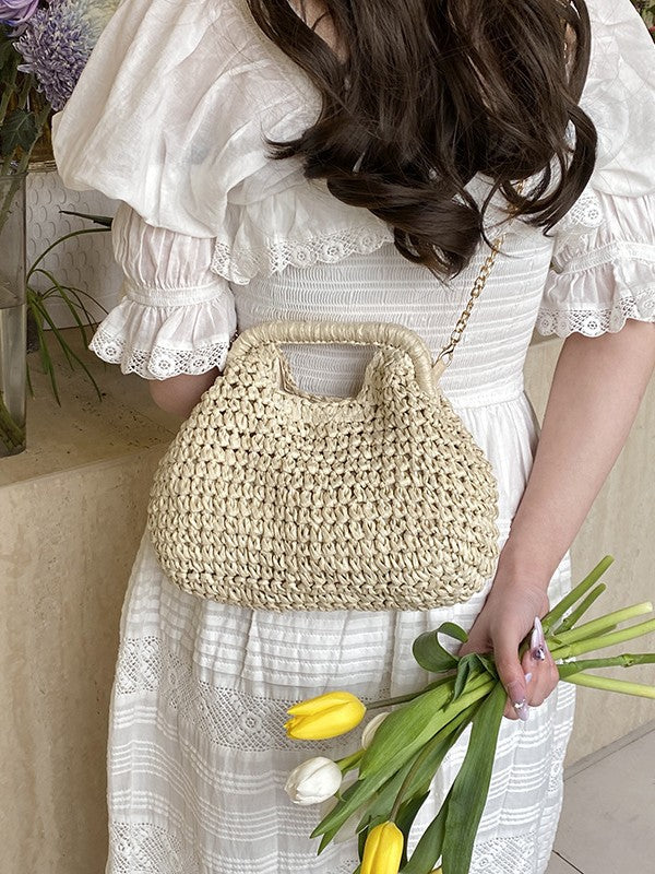 Woven Straw Shoulder Bag