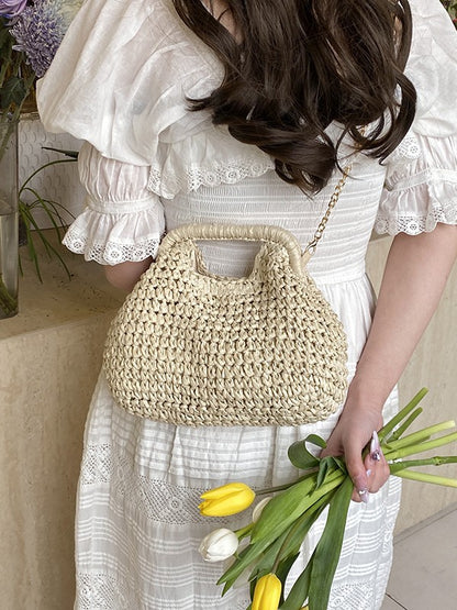 Woven Straw Shoulder Bag