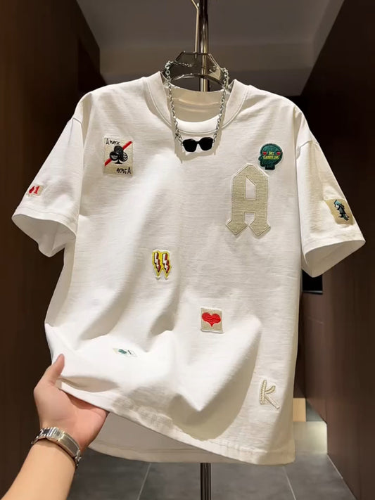 Embroidered Letter Tee
