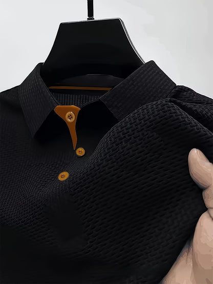 Mens Jacquard Ice Silk Polo Shirt