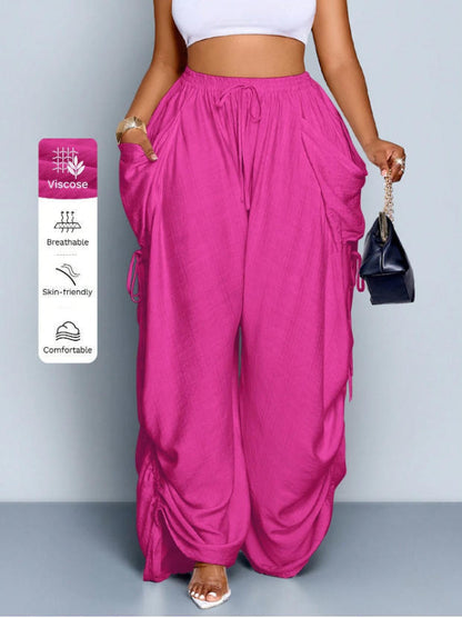 High-Waist Linen Drawstring Pants