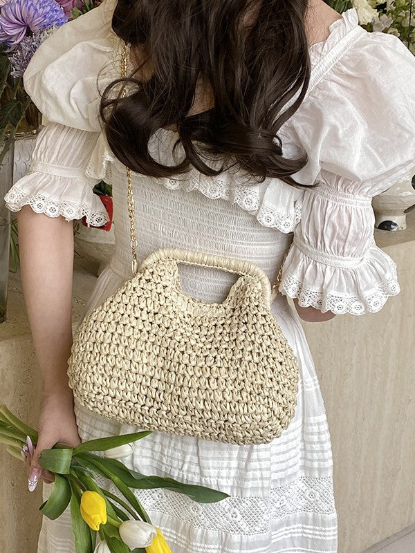 Woven Straw Shoulder Bag