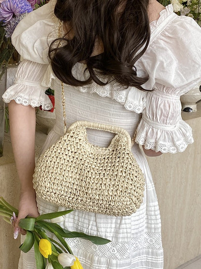 Woven Straw Shoulder Bag