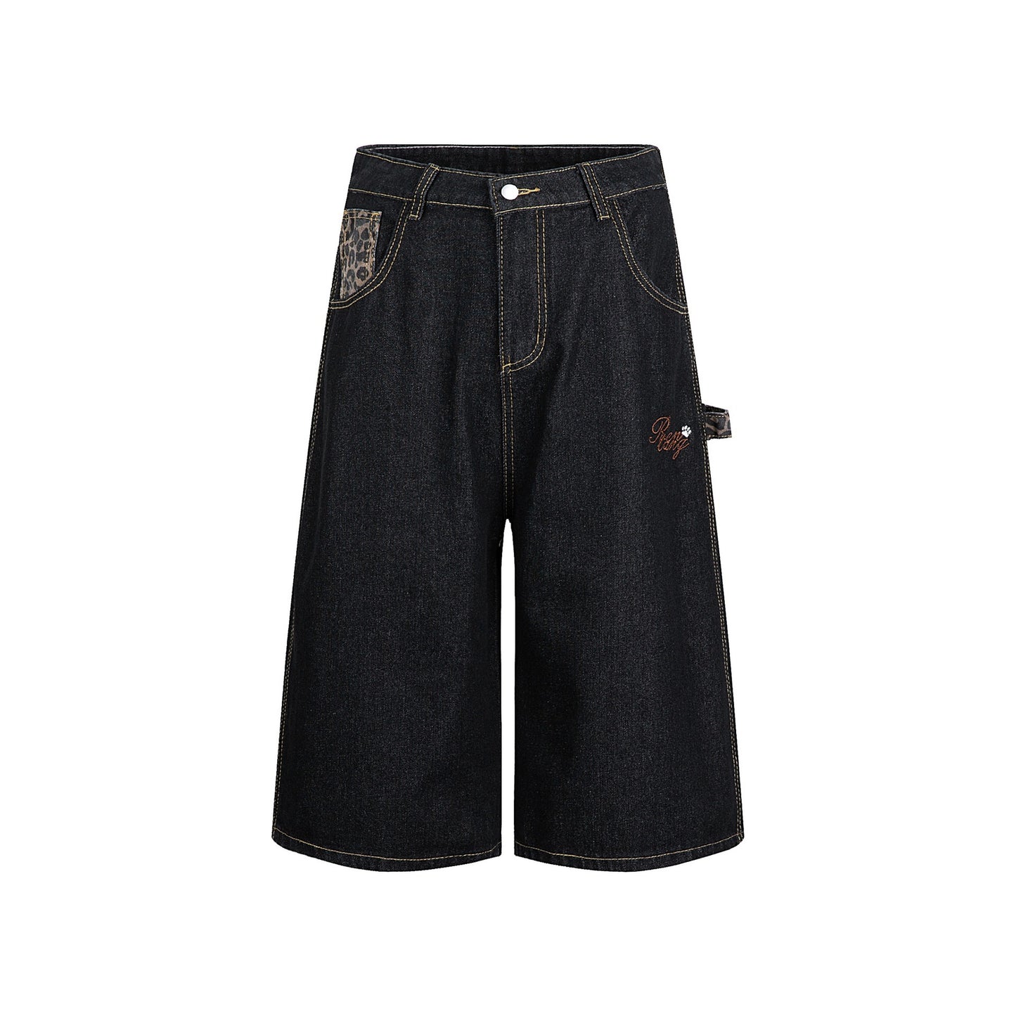 Retro Wide-Leg Denim Trousers