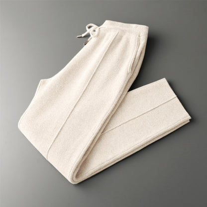 Wool Knit Straight-Fit Trousers