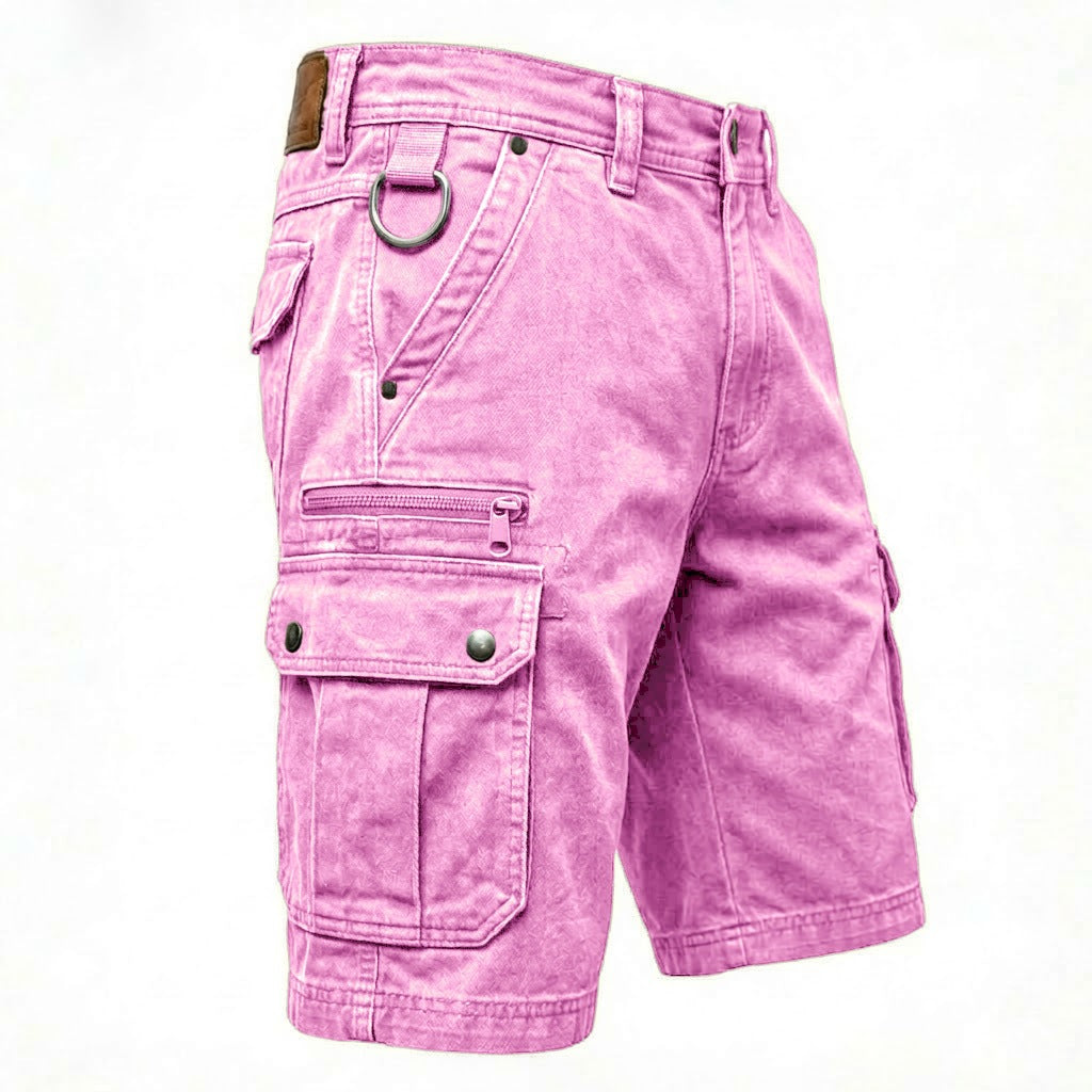 Multi-Pocket Denim Shorts