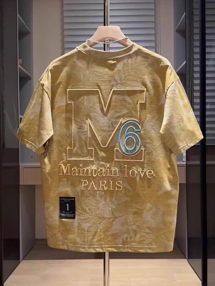 Retro Tie-Dye Embroidered Tee