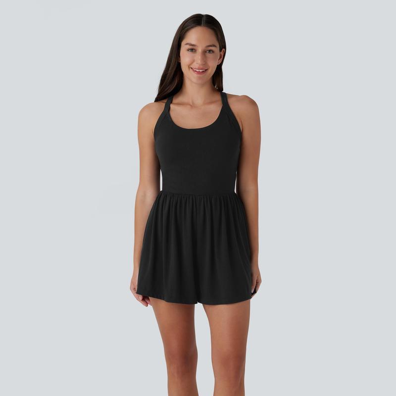 Backless Twisted Side Pocket 2-in-1 Resort Playsuit-Easy Peezy Edition