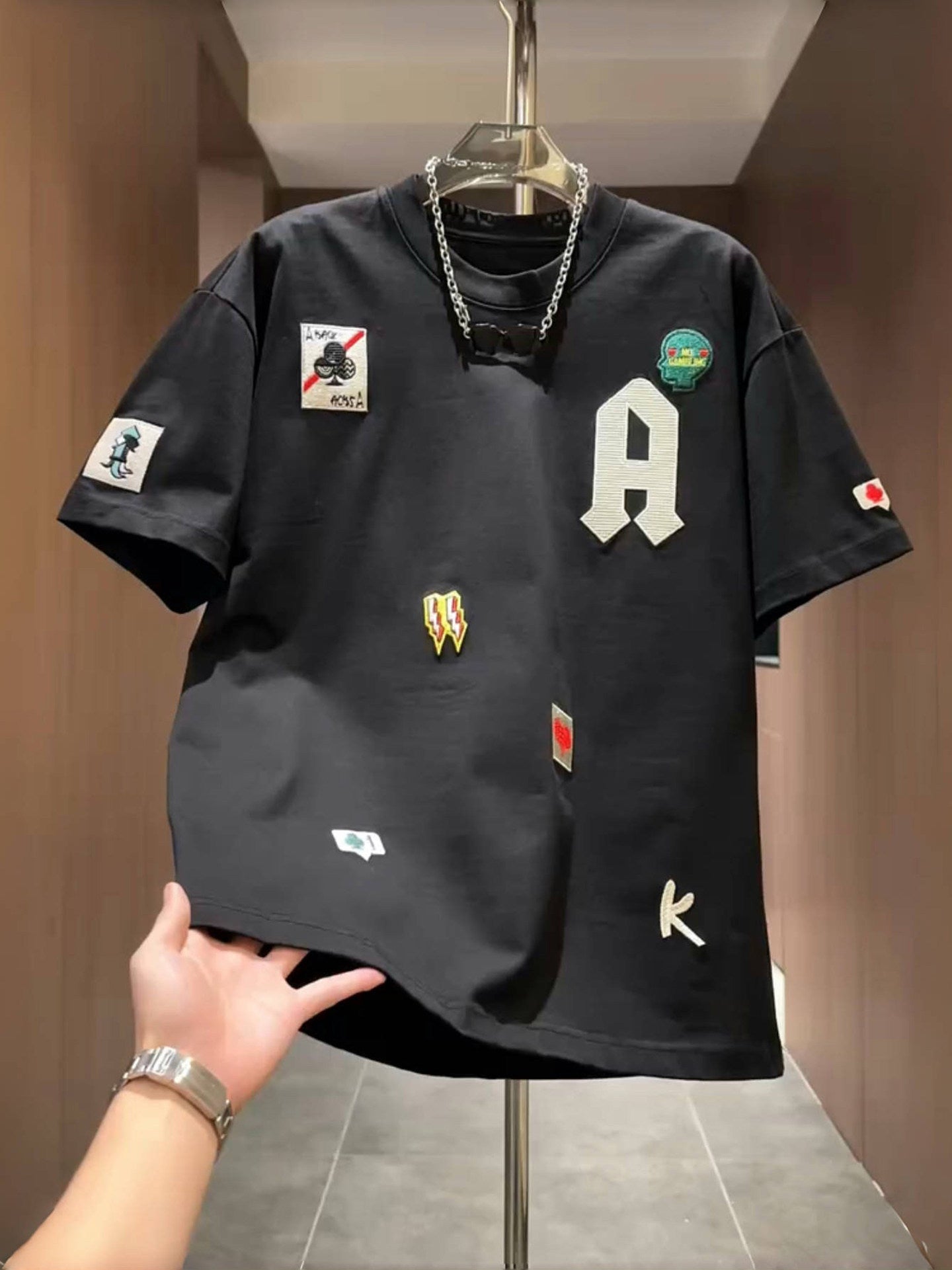 Embroidered Letter Tee