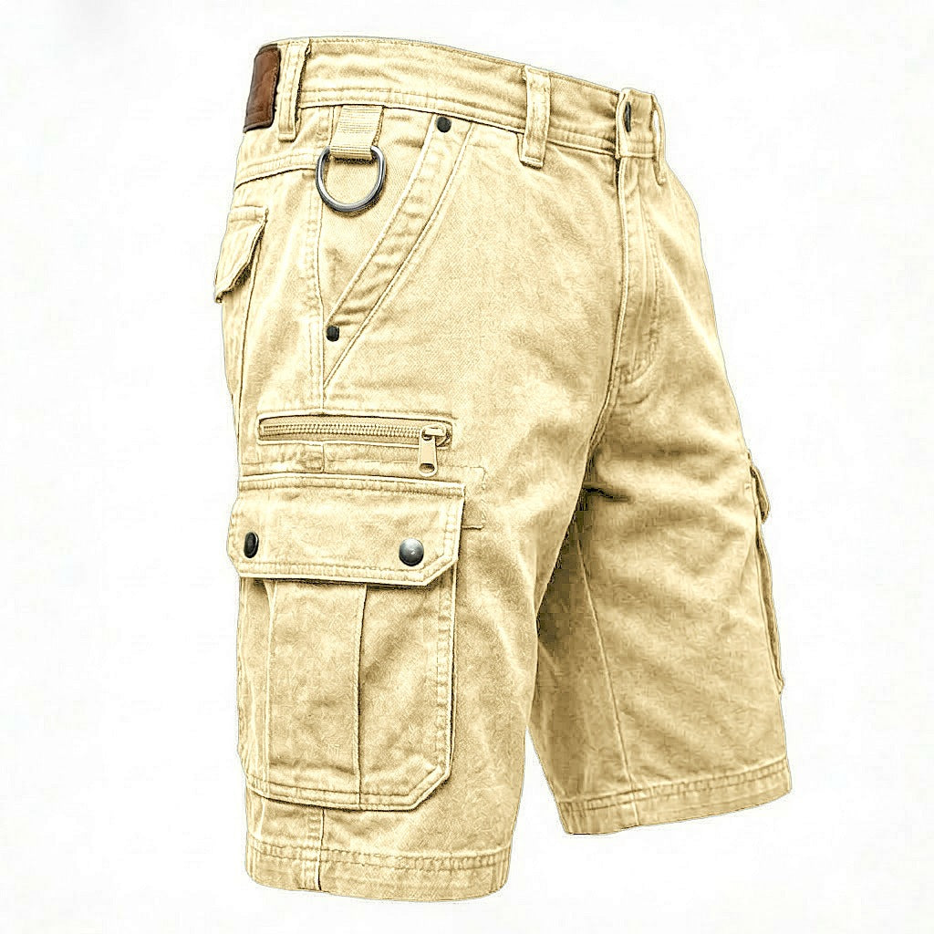 Multi-Pocket Denim Shorts