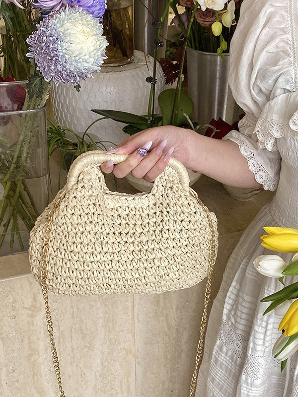 Woven Straw Shoulder Bag