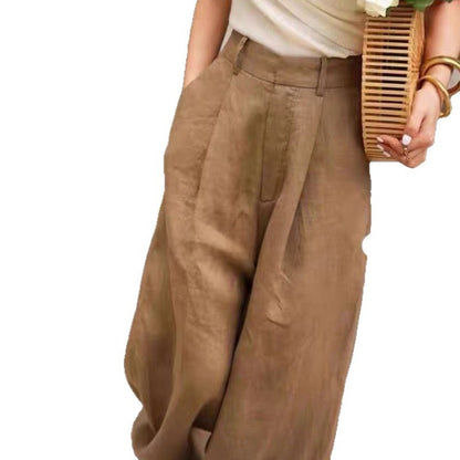 High-Waist Linen Wide-Leg Pants