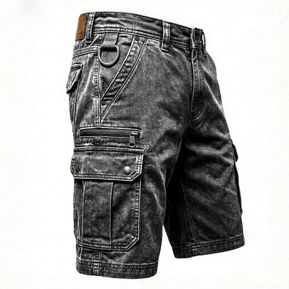 Multi-Pocket Denim Shorts