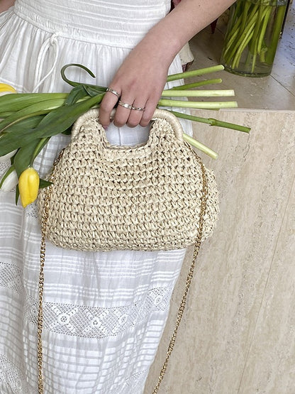 Woven Straw Shoulder Bag