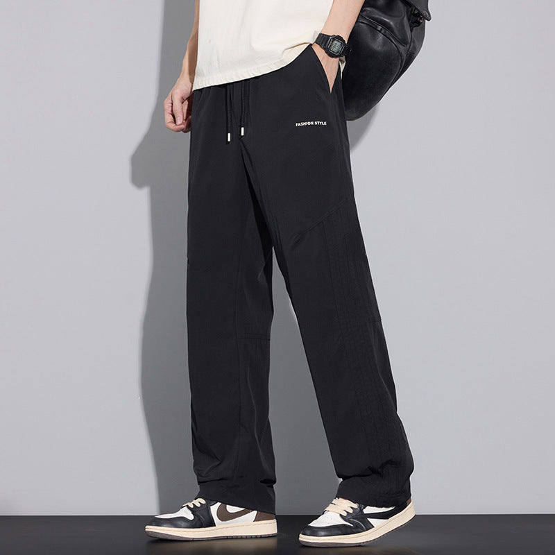 Elastic Waist Wide-Leg Casual Pants for Men