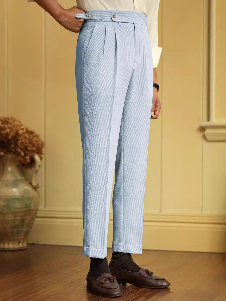 Striped Seersucker Trousers
