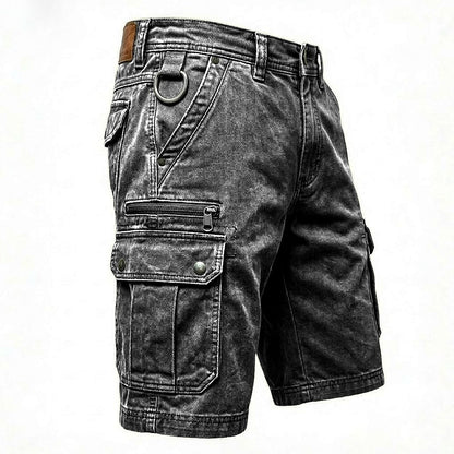 Multi-Pocket Denim Shorts