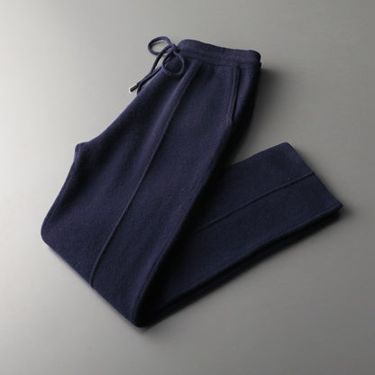 Wool Knit Straight-Fit Trousers