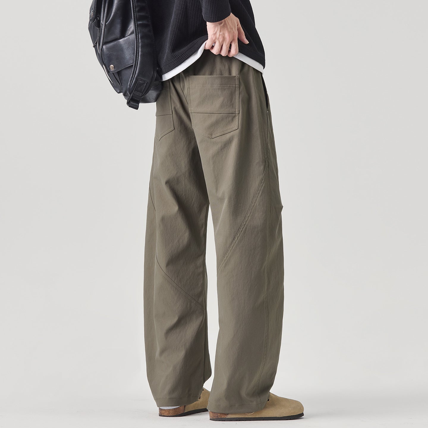 Elastic Waist Wide-Leg Casual Pants for Men