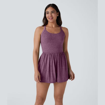 Backless Twisted Side Pocket 2-in-1 Resort Playsuit-Easy Peezy Edition