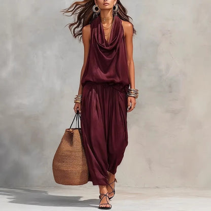 Wide-Leg Halter Jumpsuit