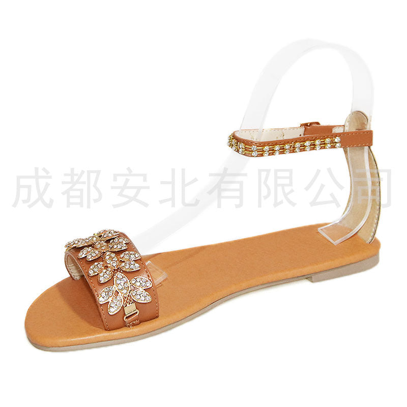 Beaded Ankle Strap Sandals - Women's Sandals - photo 5