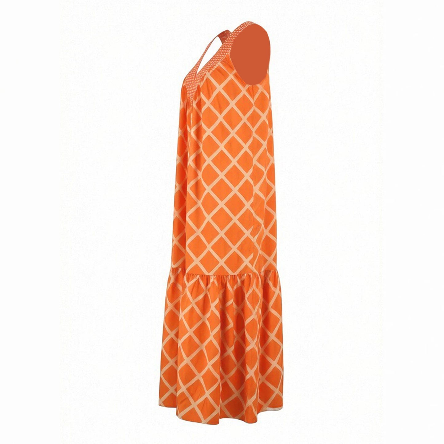 Bohemian Plaid Halter Dress