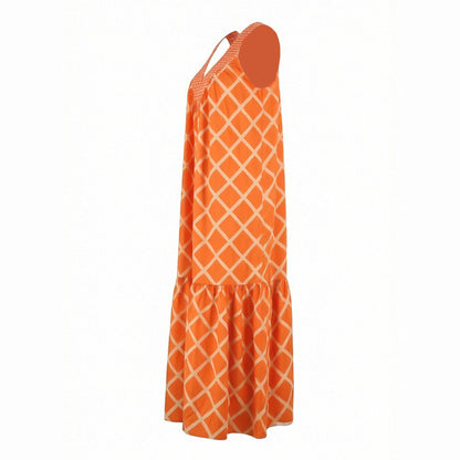 Bohemian Plaid Halter Dress