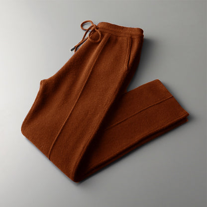Wool Knit Straight-Fit Trousers