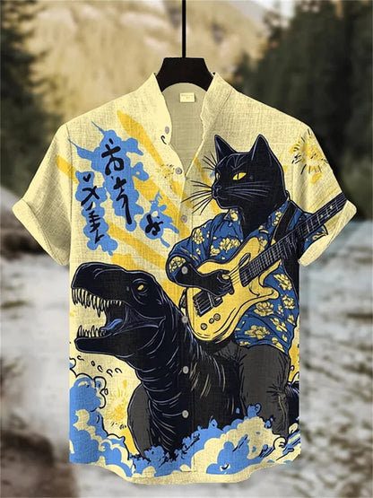 Ink-Wash Samurai Cat Shirt