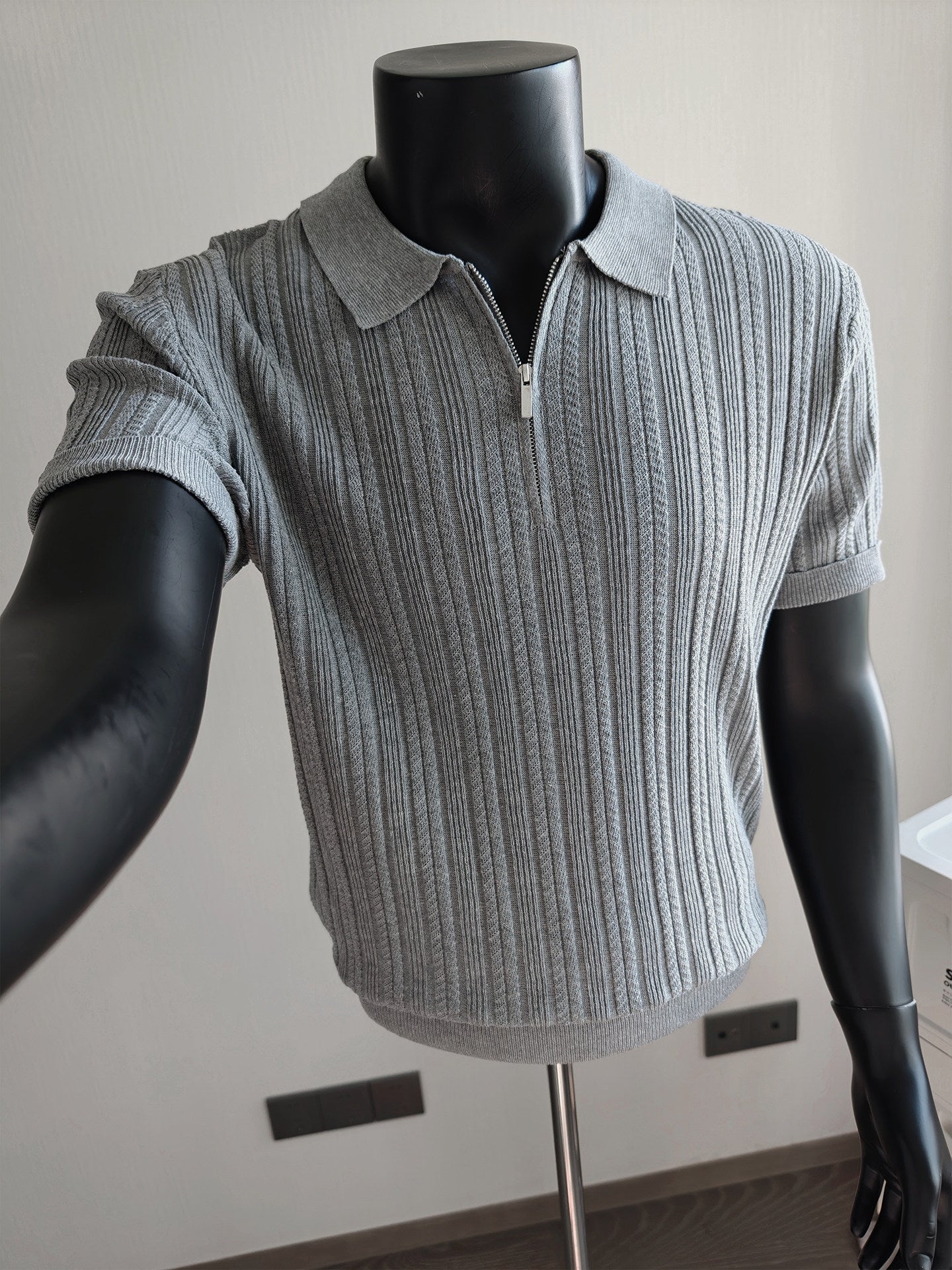 Tencel-Linen Half-Zip Polo