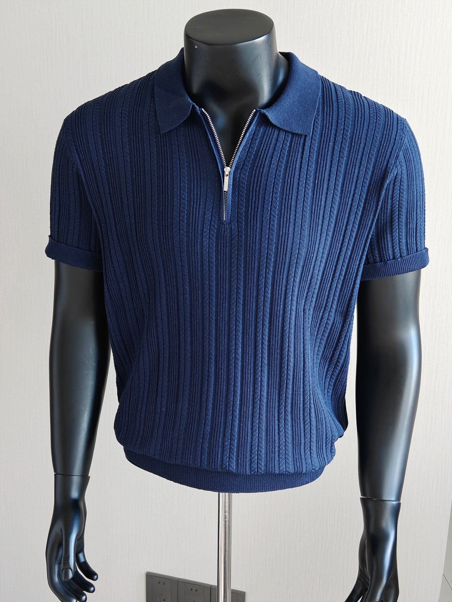 Tencel-Linen Half-Zip Polo