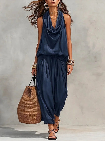 Wide-Leg Halter Jumpsuit