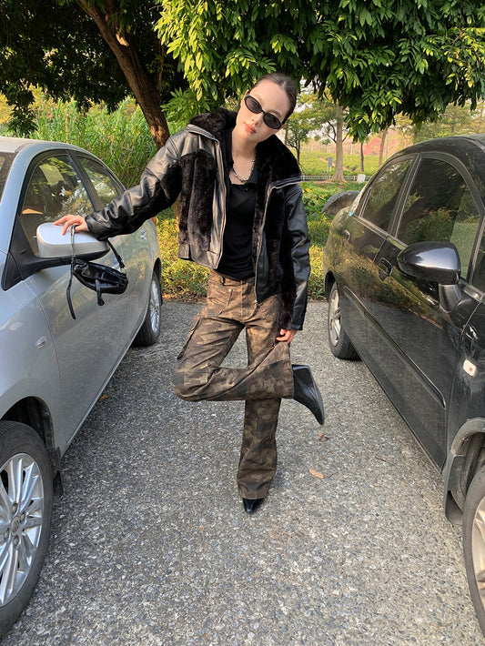 Flared Camouflage Cargo Pants - Women's Trousers - photo 1