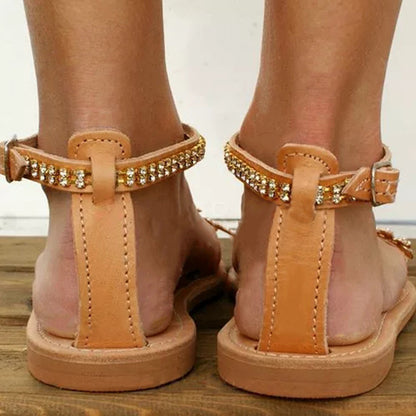 Beaded Ankle Strap Sandals - Women's Sandals - photo 3