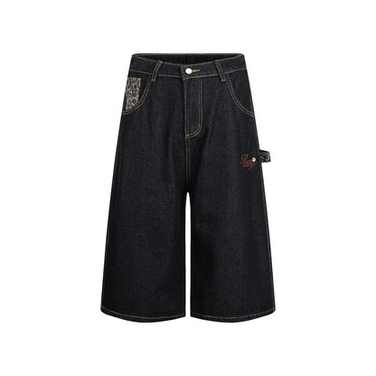 Retro Wide-Leg Denim Trousers