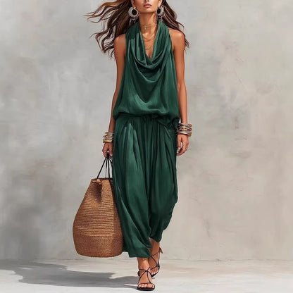 Wide-Leg Halter Jumpsuit