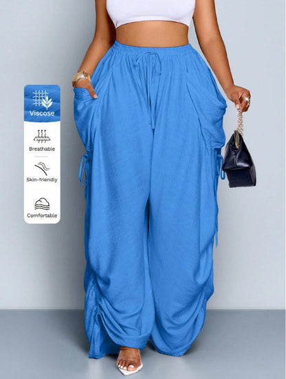 High-Waist Linen Drawstring Pants