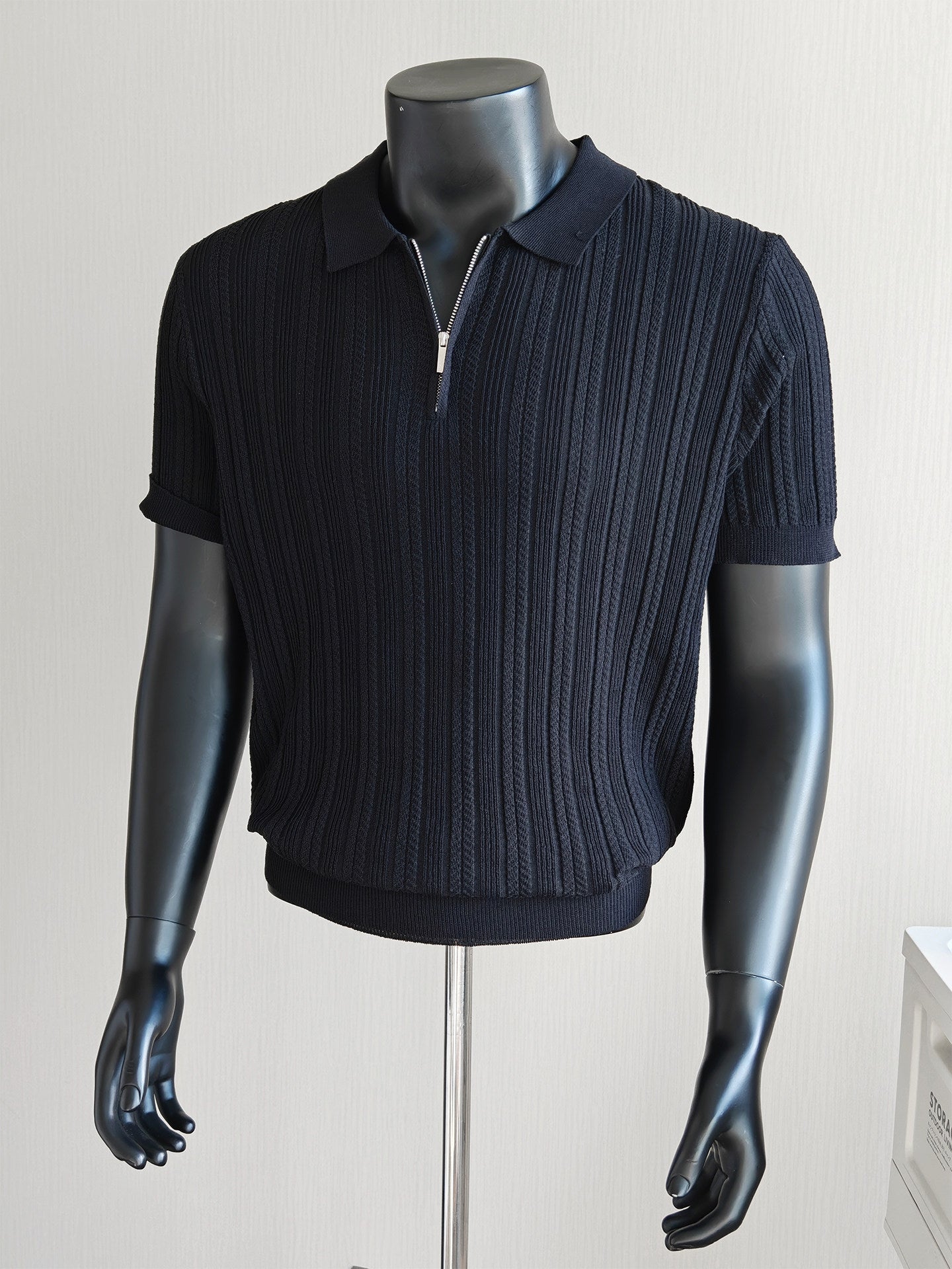 Tencel-Linen Half-Zip Polo