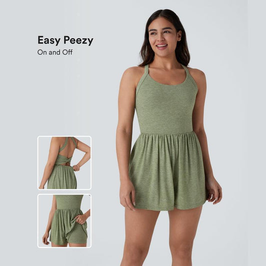 Backless Resort Playsuit - Women's Holiday Wear - photo 1