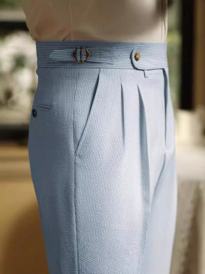 Striped Seersucker Trousers