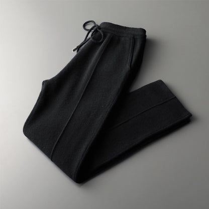 Wool Knit Straight-Fit Trousers