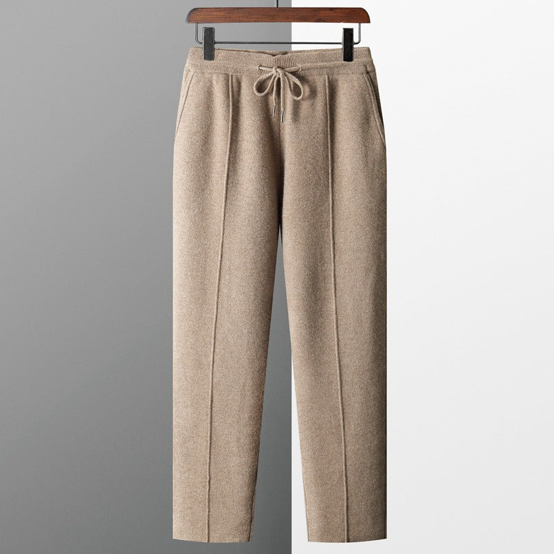 Wool Knit Straight-Fit Trousers