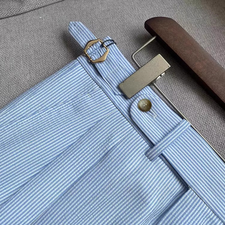 Striped Seersucker Trousers