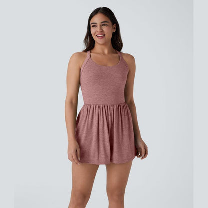 Backless Twisted Side Pocket 2-in-1 Resort Playsuit-Easy Peezy Edition