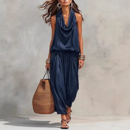 Wide-Leg Halter Jumpsuit