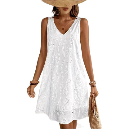 Sleeveless Solid Midi Dress