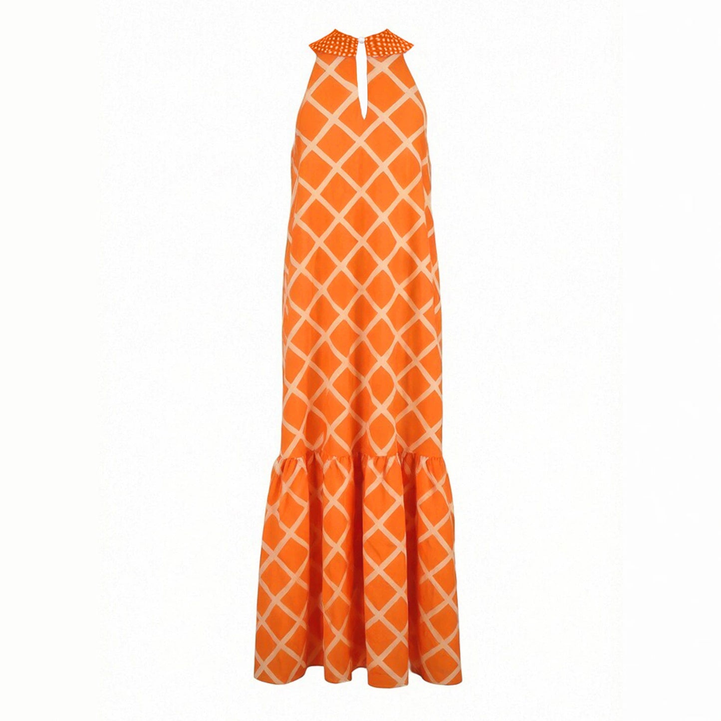 Bohemian Plaid Halter Dress