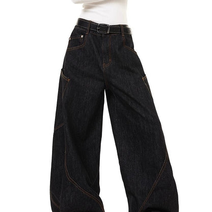 Retro Wide-Leg Denim Trousers
